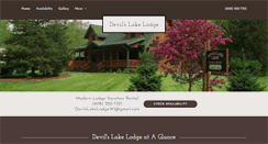 Desktop Screenshot of devilslakelodge.com